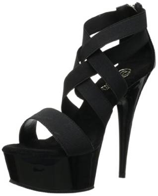 Black strappy platform heel sandal