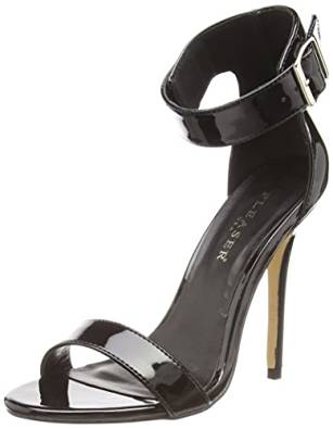 Ankle Strap Stiletto Heels in black