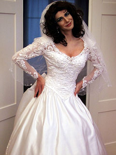 dark haired tranny bride